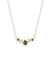 ANNA BECK MULTI STONE CLUSTER NECKLACE,NK10076-GMHYB