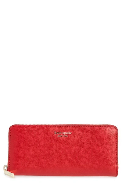 Kate Spade Sylvia Slim Leather Continental Wallet In Hot Chili