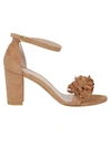 Stuart Weitzman Nearly 3d Flower Sandals In Tan