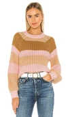 FINDERS KEEPERS FINDERS KEEPERS MARIPOSA KNIT PULLOVER IN PINK,BROWN.,FIND-WK15