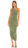 Norma Kamali Diana One Shoulder Gown In Celadon