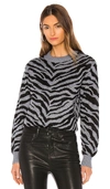 REBECCA MINKOFF JAX ZEBRA INTARSIA PULLOVER,RMIN-WK36