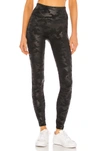 Spanx Camo-print Faux-leather Leggings In Matte Black Camo