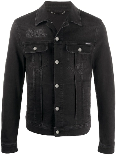 Dolce & Gabbana Distressed-effect Detail Denim Jacket In Black