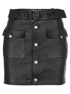 SAINT LAURENT LEATHER MINI SKIRT,11189047