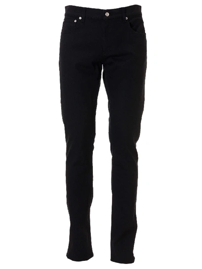 Alexander Mcqueen Straight Fit Back Logo Jeans In Black