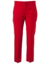 Alexander Mcqueen High-waisted Cropped Trousers In Lust Red