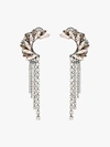 ANTON HEUNIS SILVER TONE SWAROVSKI CRYSTAL CURVE DROP EARRINGS,GGM321EARRING14746611