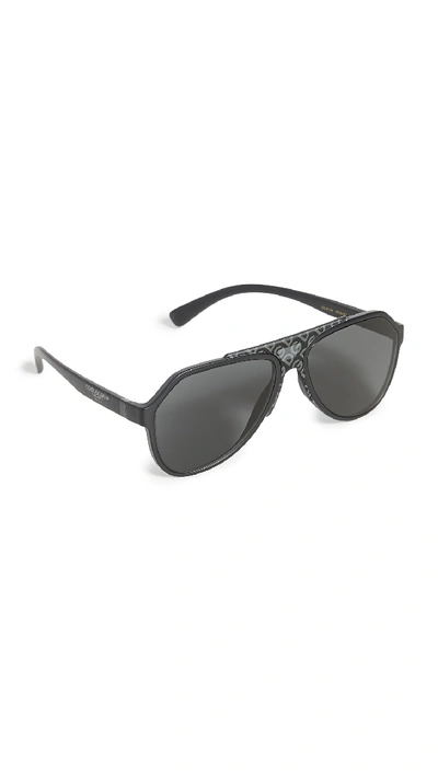 Dolce & Gabbana 0dg6128 Sunglasses In Matte Black/grey