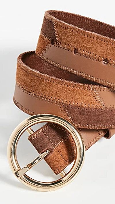 Frame O-ring Patchwork Leather Belt In Saddle Multi