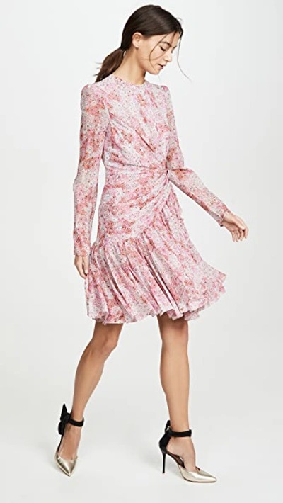 Giambattista Valli Printed Silk Blend Georgette Mini Dress In Rose-fleurs