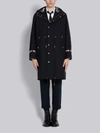 THOM BROWNE THOM BROWNE NAVY BONDED WOOL DRAWCORD ZIP-UP PARKA,MOT057A0522413718757