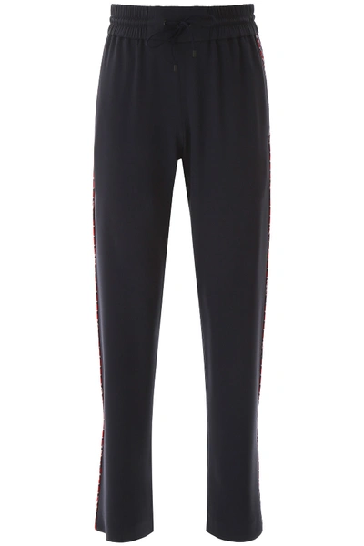 Kenzo Trousers With Side Bands In Bleu Nuit