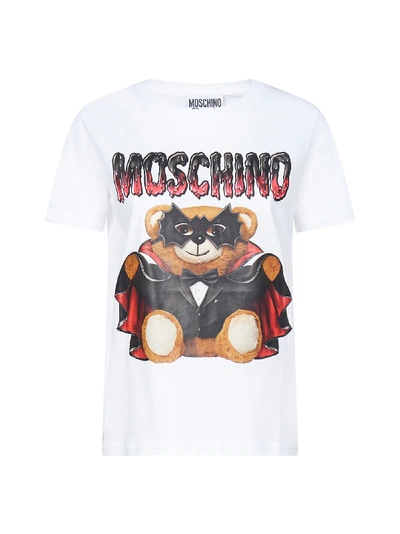 Moschino Slim Short Sleeve T-shirt In Fantasy Print White