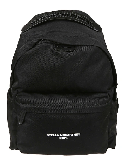 Stella Mccartney Logo Print Backpack In Black