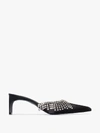 AREA BLACK 50 CHANDELIER CRYSTAL SATIN MULES,RE20F0114425404