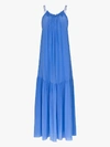 THREE GRACES THREE GRACES WOMENS BLUE TATYANA RUCHED SILK MAXI DRESS,TGLDR302514655674