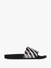 Off-white Off Spray Printed Rubber Slides In Black