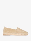 LOEWE GOLD ANAGRAM LOGO EMBROIDERED SUEDE ESPADRILLES,4531034514459549