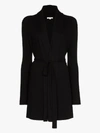 Skin Vivienne Fleece Recycled-polyester Robe In Black