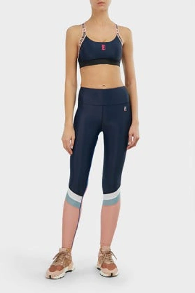 P.e Nation Flex It Sports Bra In Navy, Black And Pink