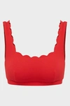 Marysia Palm Springs Scalloped-edge Bikini Top In Burgundy