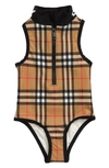 BURBERRY SIERA CHECK ONE-PIECE SWIMSUIT,8008776