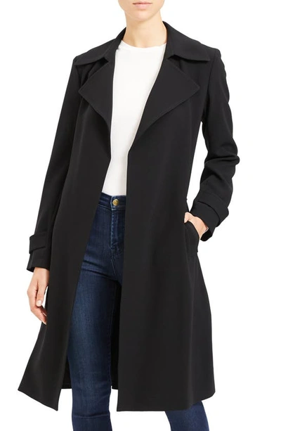 Theory Oaklane Admiral Crepe Trench Coat In Black