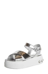 MIU MIU EMBELLISHED PLATFORM SANDAL,5X996C 7L1F 05099