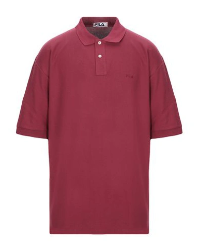 Fila Polo Shirt In Maroon