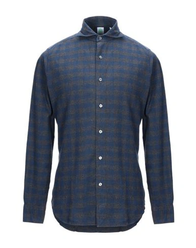 Finamore 1925 Checked Shirt In Grey