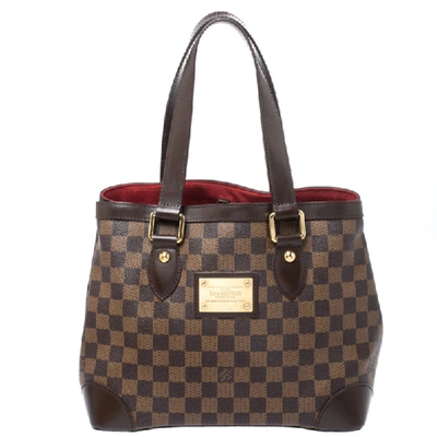 Pre-owned Louis Vuitton Damier Ebene Canvas Hampstead Pm Bag In Brown