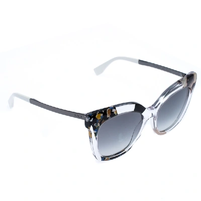 Pre-owned Fendi Clear Jungle/dark Gradient Ff 0179/s Cateye Sunglasses In Black