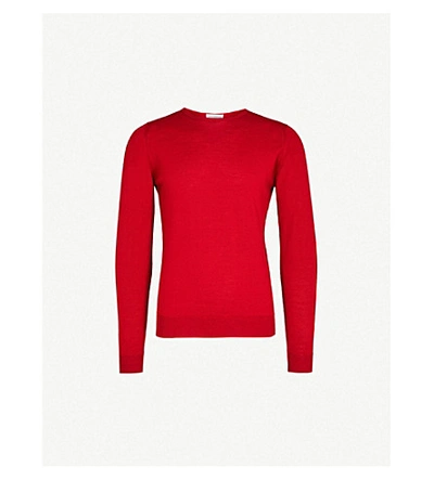 John Smedley Lundy Wool Jumper In Dandy Red