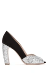 MIU MIU MIU MIU OPEN TOE GLITTER PUMPS