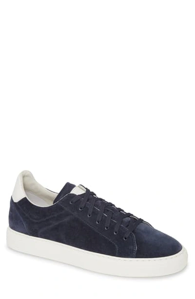 Brunello Cucinelli Leather-trimmed Brushed-suede Sneakers In Blue