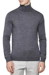 Reiss Caine Slim Fit Turtleneck Wool Sweater In Mid Grey Melange