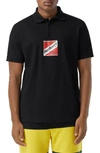 BURBERRY TIMMONS BLACK SHORT SLEEVE POLO,8024314