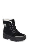 Sorel Torino Ii Faux Fur-trimmed Waterproof Suede And Rubber Ankle Boots In Black Leather