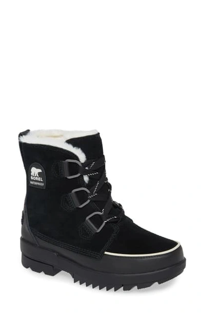 Sorel Torino Ii Faux Fur-trimmed Waterproof Suede And Rubber Ankle Boots In Black Leather