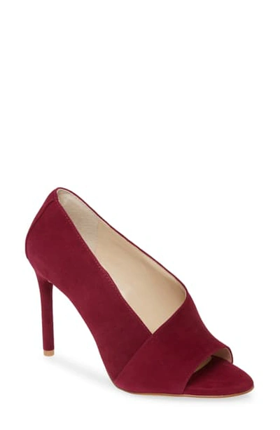 Vince Camuto Rallien Peep Toe Pump In Ribbon Red Suede