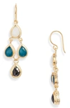Anna Beck Stone Chandelier Earrings In Gold/ Wht/ Blue / Blk
