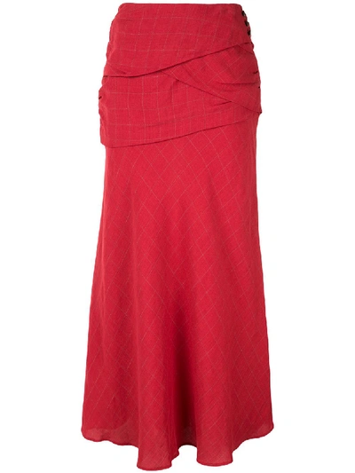 Muller Of Yoshiokubo Lattice Skirt In Red