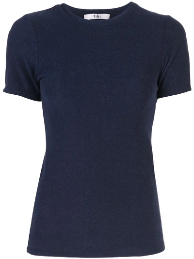 Tibi Terry Baby T-shirt In Blue