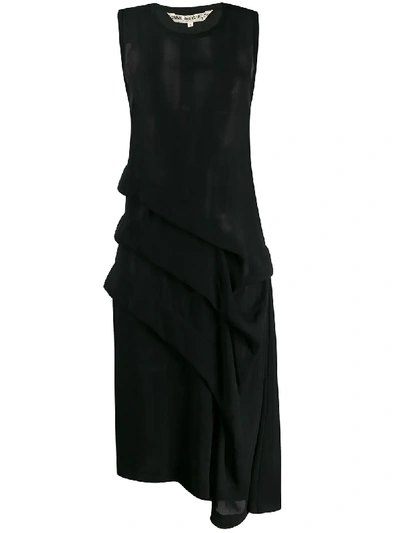 Pre-owned Comme Des Garçons 1991 Sheer Layered Asymmetric Dress In Black