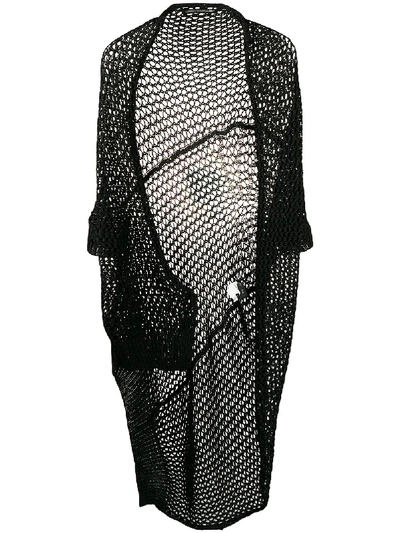 Pre-owned Yohji Yamamoto 2000s Asymmetric Knitted Cardigan In Black