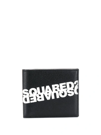 Dsquared2 Mirrored Logo Bi-fold Wallet In Black