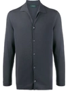 Zanone Flexwool Knitted Shirt In Blue