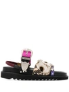 Toga Multiple Straps Slingback Sandals In Neutrals