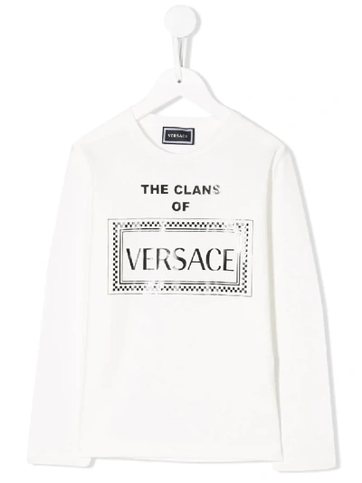 Young Versace Kids' Long-sleeved T-shirt In White